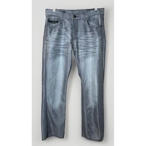 Vintage Sacred Cult Reflective  Silver Metallic Bootcut Jeans Mens Size 34x32